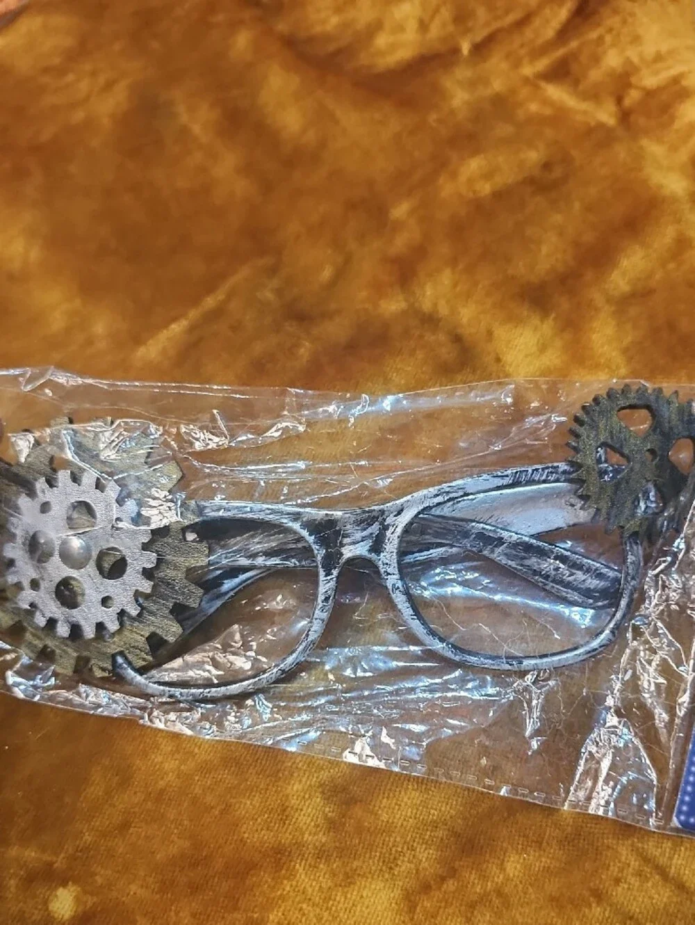 (6pc) Steampunk Gear Costume Glasses - Bronze Metallic And Silver